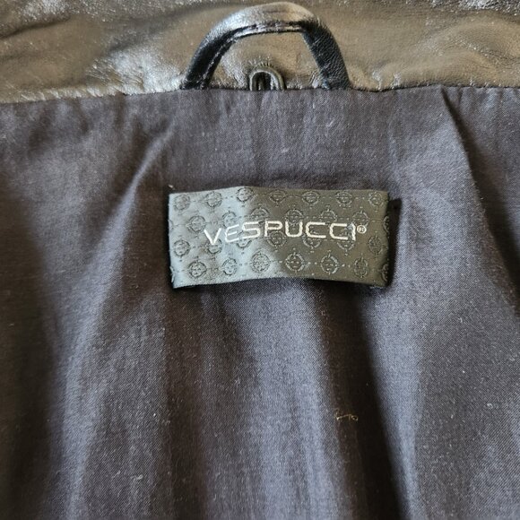 VESPUCCI SOFT LEATHER BLACK COAT OVERSIZE STYLE SIZE M - Picture 12 of 14